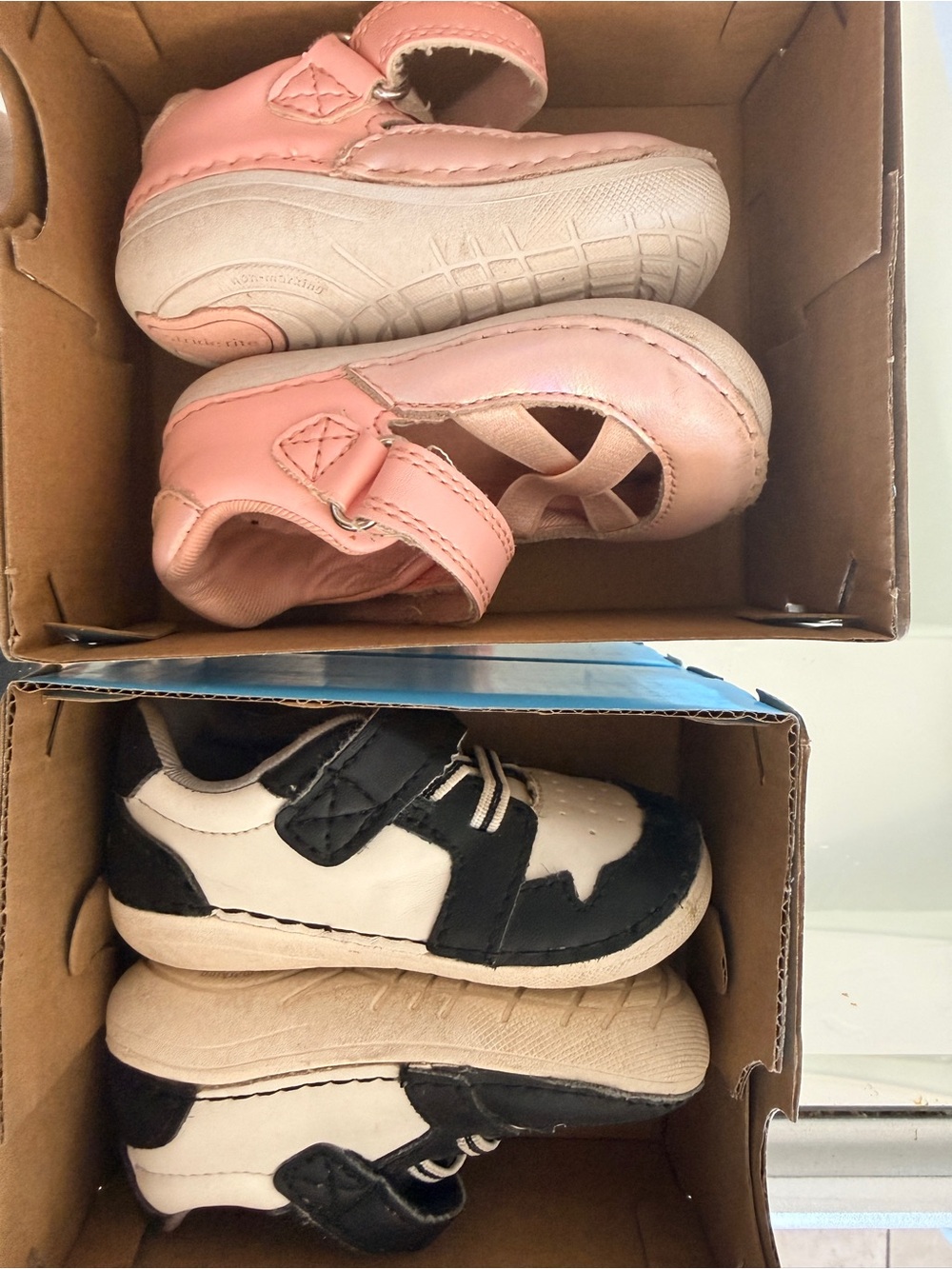 Pink Mary Jane Kids Shoes & Black White Sneakers - Kids Shoe Bundle